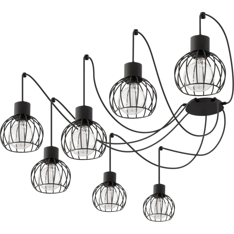 Suspensie Luto Koło 7 Czarny Mat, E27, Negru, 31153, Sigma Polonia