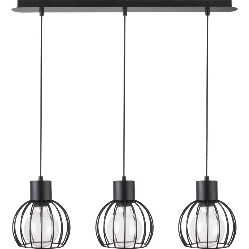 Suspensie Luto Koło 3 Zwis Czarny Mat, E27, Negru, 31156, Sigma Polonia