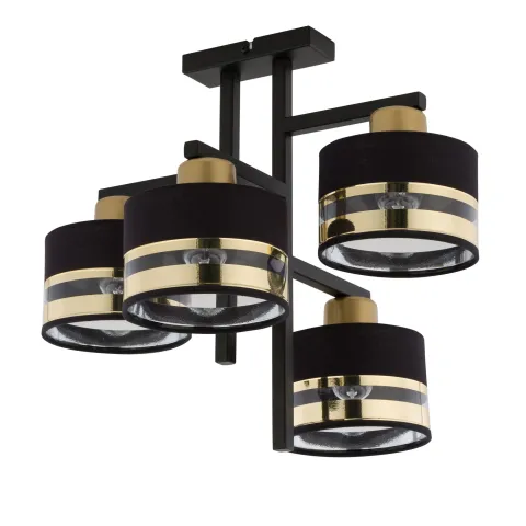 Suspensie Pro 4 Plafon Czarny_Złoty, E27, Negru, 32145, Sigma Polonia