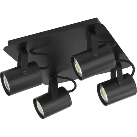 Lustra Plafon Kamera 4 Czarny, GU10, Negru, 32555, Sigma Polonia