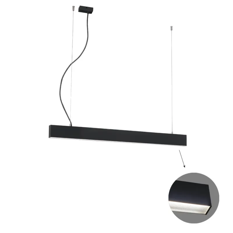 Suspensie Liniara CIBA 3916-00114-4-B-M-N Viokef LED, Negru, Grecia