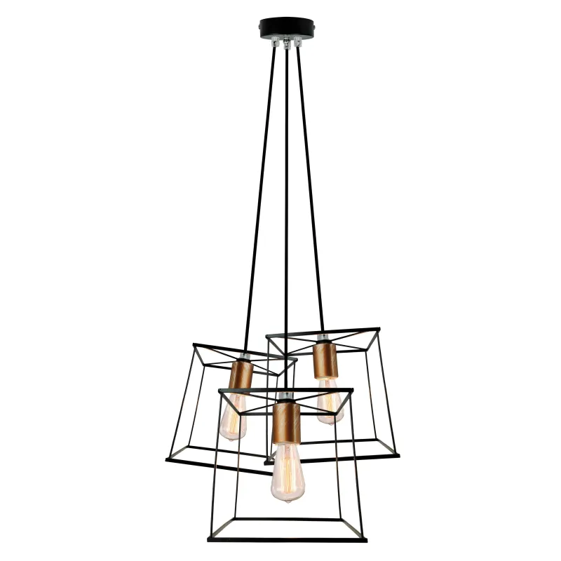 Suspensie AGATHA 4138700 Viokef E27, Negru, Grecia