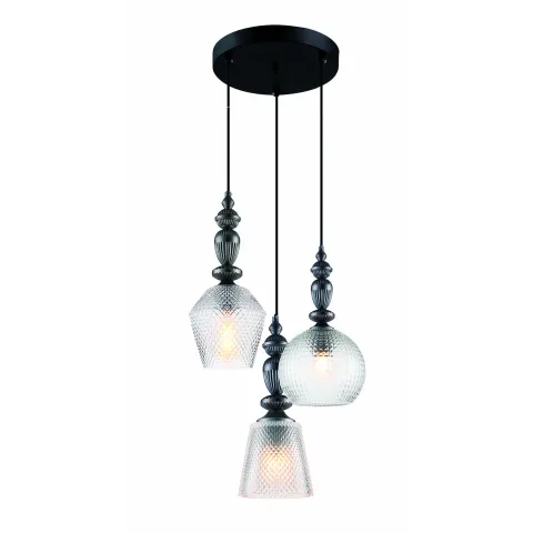 Suspensie TALISA 4169800 Viokef E27, Negru, Grecia