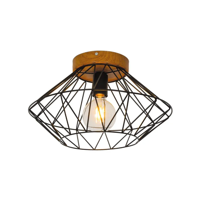 Plafoniera VEGA 4254000 Viokef E27, Negru, Grecia