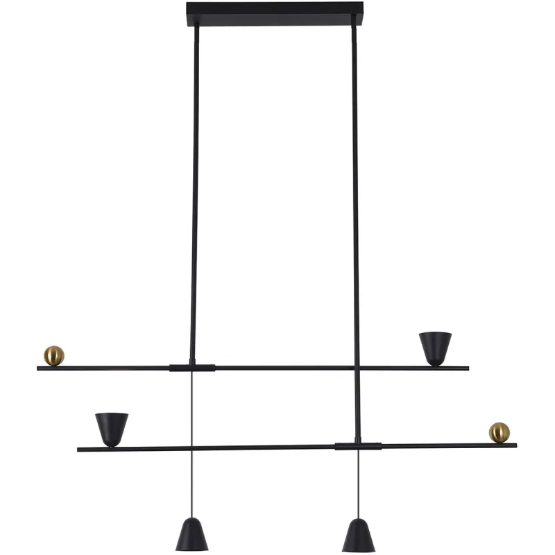 Suspensie DONATELLA 4280400 Viokef LED, Negru, Grecia