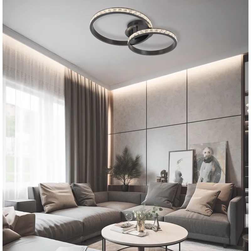 Lustra Plafon 4323900 Oriana Viokef, Elegant, Led, Negru
