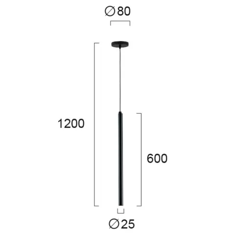 Pendul DUCT 3082803 Viokef LED, Negru, Grecia