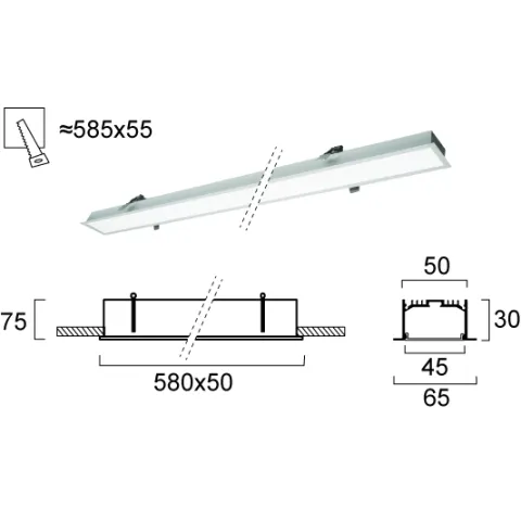 Plafoniera Incastrata STATION ULTRA 3911-03058-3-U-D1 Viokef LED, Grecia