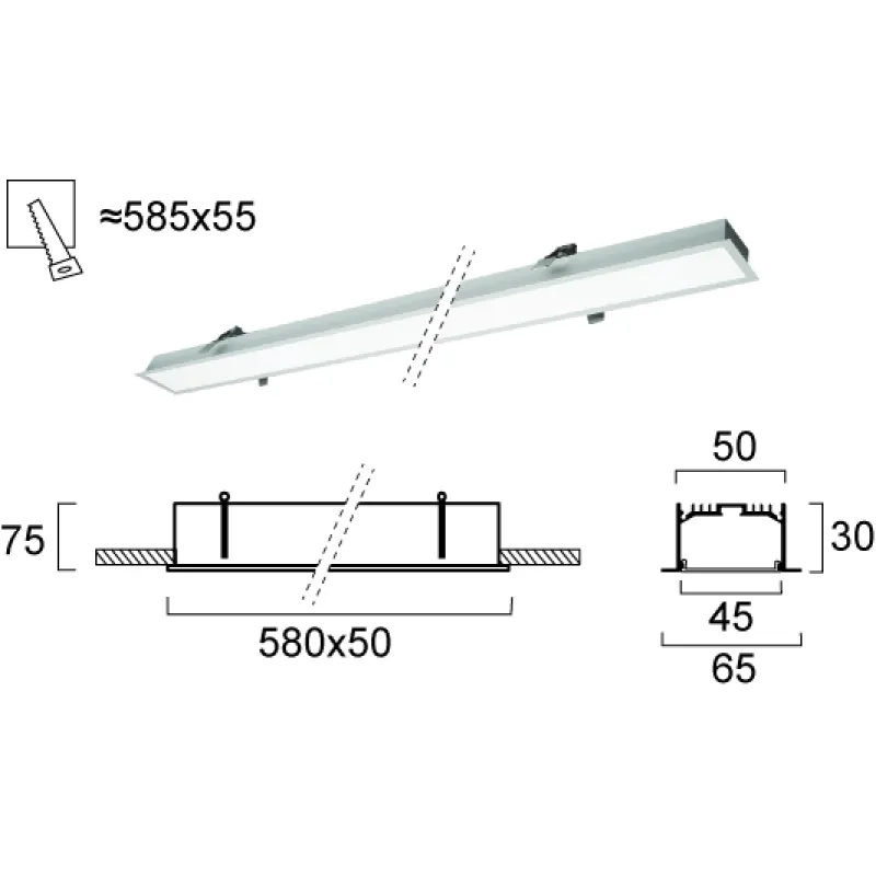 Plafoniera Incastrata STATION ULTRA 3911-03058-3-U-D1 Viokef LED, Grecia