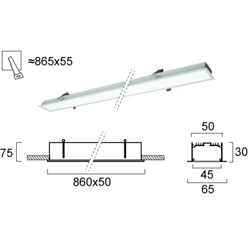 Plafoniera Incastrata STATION ULTRA 3911-03086-3-U-D4 Viokef LED, Grecia