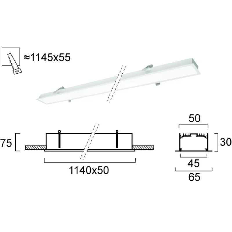Plafoniera Incastrata STATION ULTRA 3911-03114-3-W-N Viokef LED, Alb, Grecia