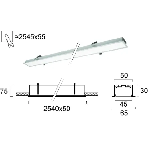 Plafoniera Incastrata STATION ULTRA 3911-03254-4-U-N Viokef LED, Grecia