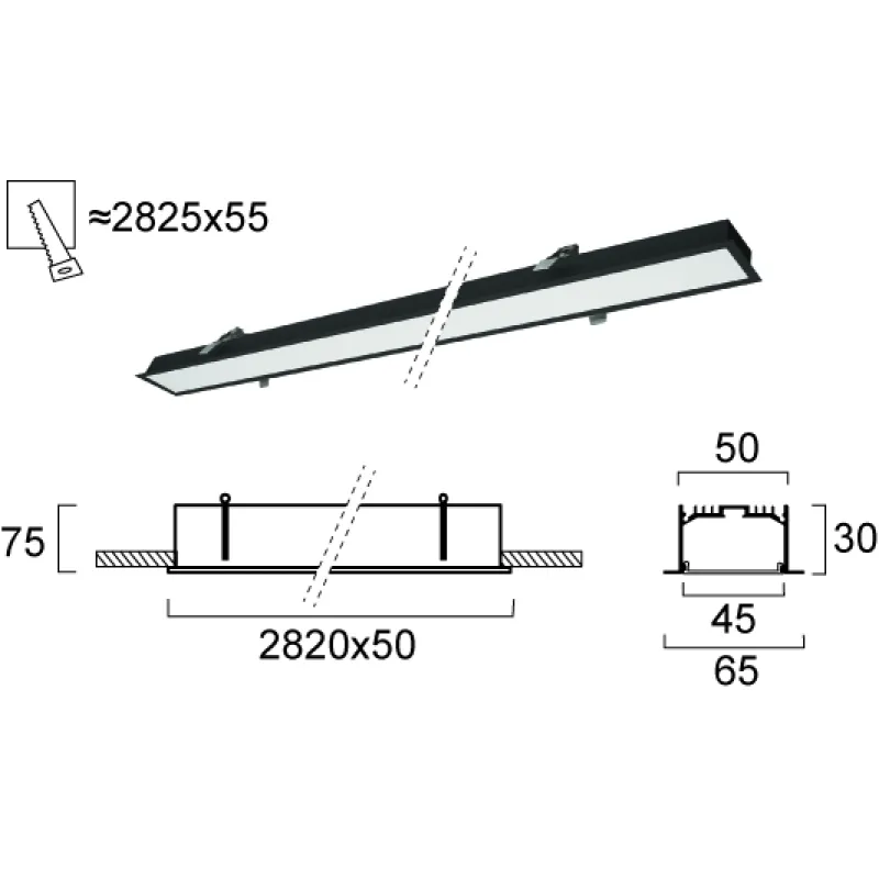 Plafoniera Incastrata STATION ULTRA 3911-03282-4-B-N Viokef LED, Negru, Grecia