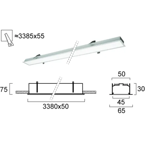 Plafoniera Incastrata STATION ULTRA 3911-03338-4-U-D4 Viokef LED, Grecia