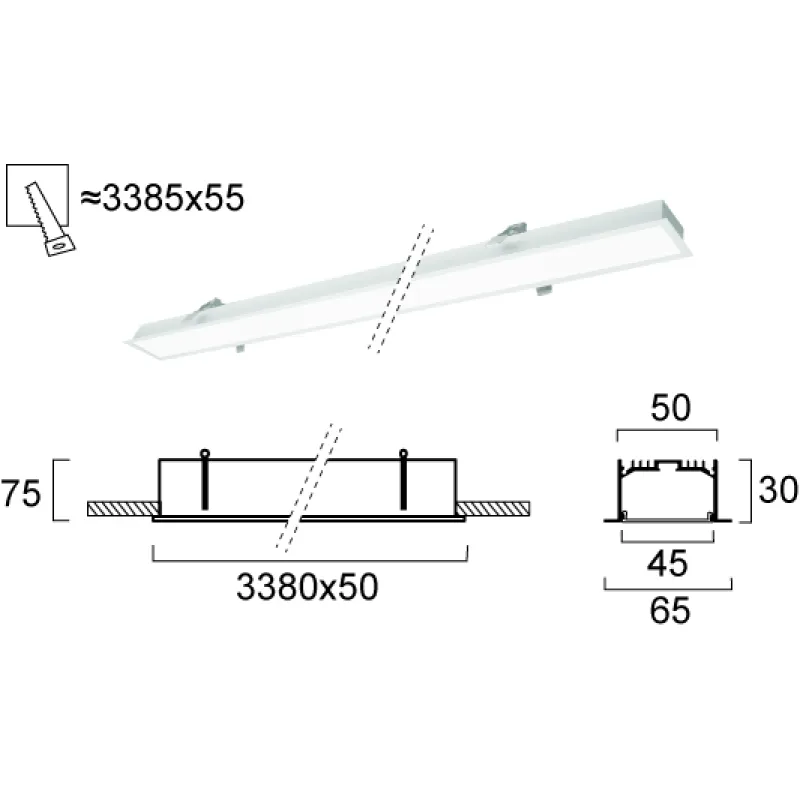 Plafoniera Incastrata STATION ULTRA 3911-03338-4-W-D4 Viokef LED, Alb, Grecia