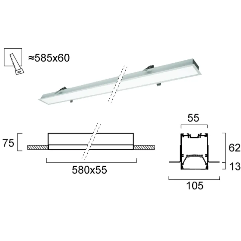 Plafoniera Incastrata STATION ULTRA 3911-04058-4-U-N Viokef LED, Grecia