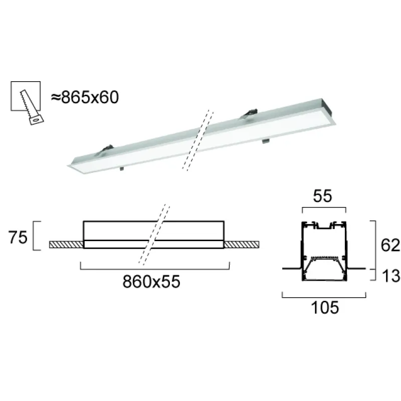 Plafoniera Incastrata STATION ULTRA 3911-04086-4-U-D5 Viokef LED, Grecia