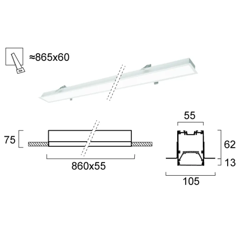 Plafoniera Incastrata STATION ULTRA 3911-04086-4-W-D3 Viokef LED, Alb, Grecia