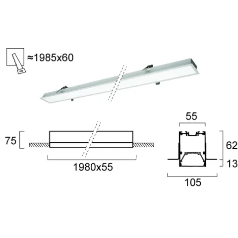 Plafoniera Incastrata STATION ULTRA 3911-04198-4-U-D5 Viokef LED, Grecia