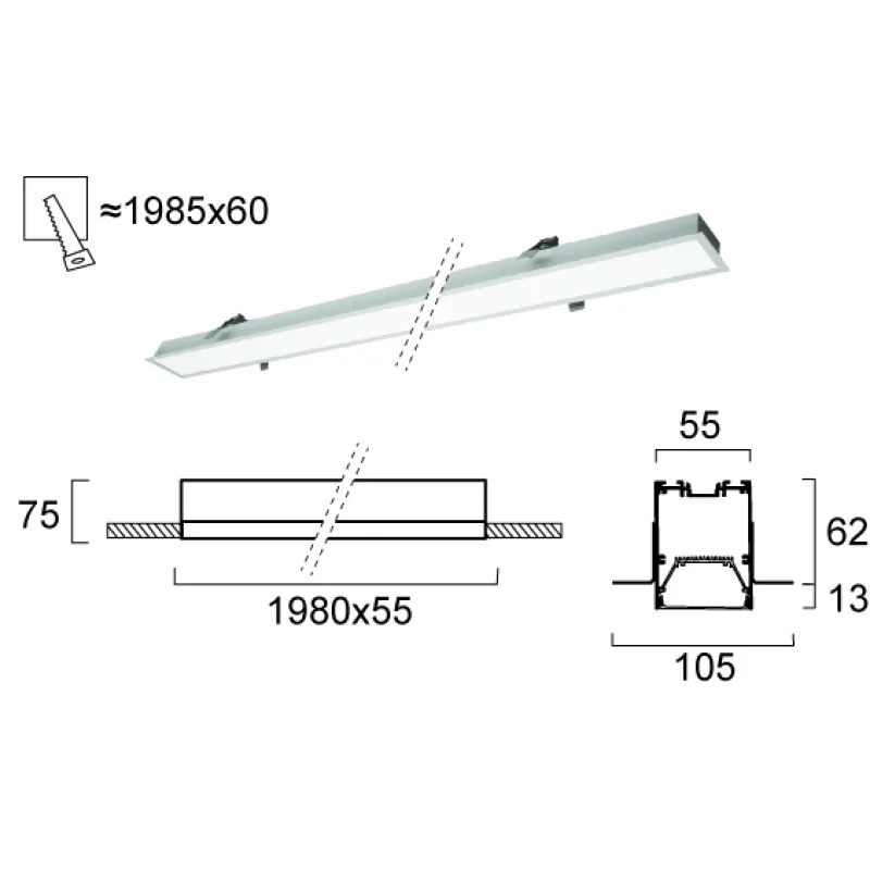 Plafoniera Incastrata STATION ULTRA 3911-04198-4-U-D5 Viokef LED, Grecia