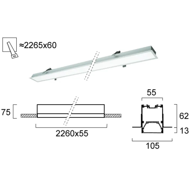 Plafoniera Incastrata STATION ULTRA 3911-04226-3-U-D5 Viokef LED, Grecia
