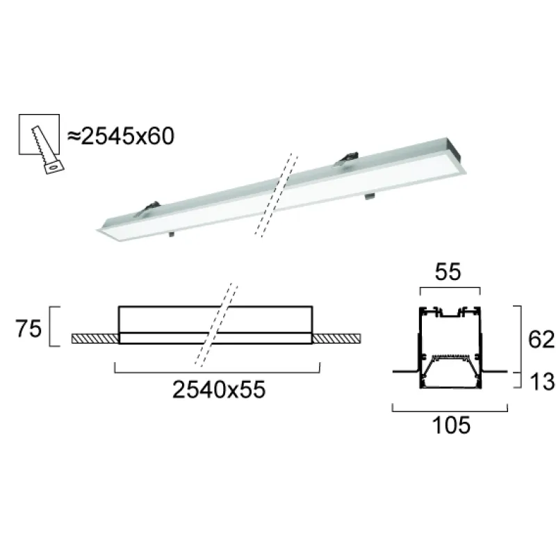 Plafoniera Incastrata STATION ULTRA 3911-04254-3-U-D1 Viokef LED, Grecia