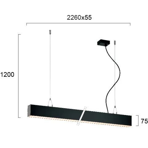 Suspensie Liniara STATION ULTRA 3911-10226-3-B-D1 Viokef LED, Negru, Grecia