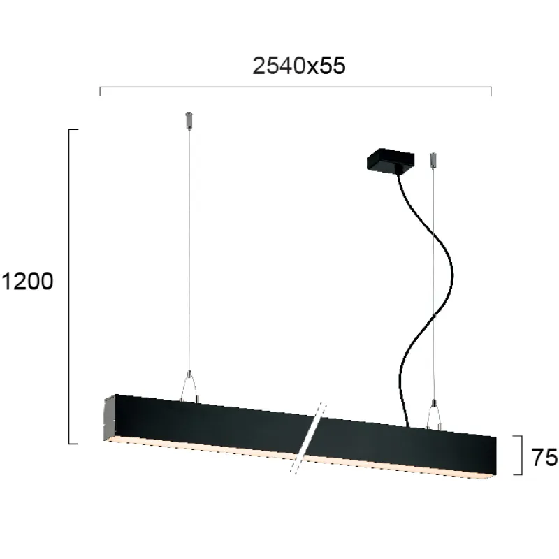 Suspensie Liniara STATION ULTRA 3911-10254-3-B-D4 Viokef LED, Negru, Grecia