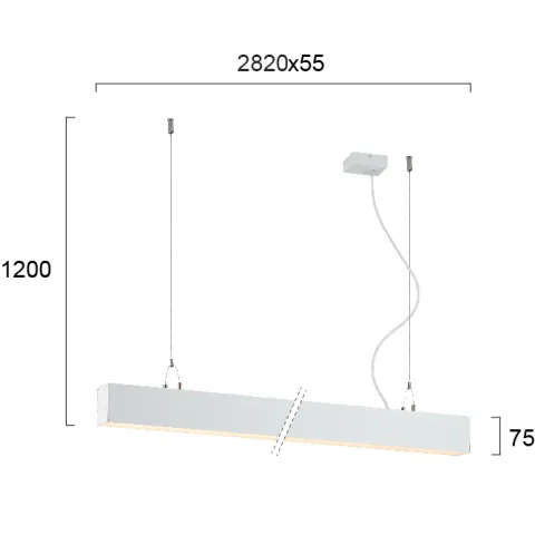 Suspensie Liniara STATION ULTRA 3911-10282-3-W-D1 Viokef LED, Alb, Grecia