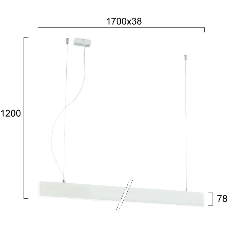 Suspensie Liniara CIBA 3916-00170-4-W-P-N Viokef LED, Alb, Grecia