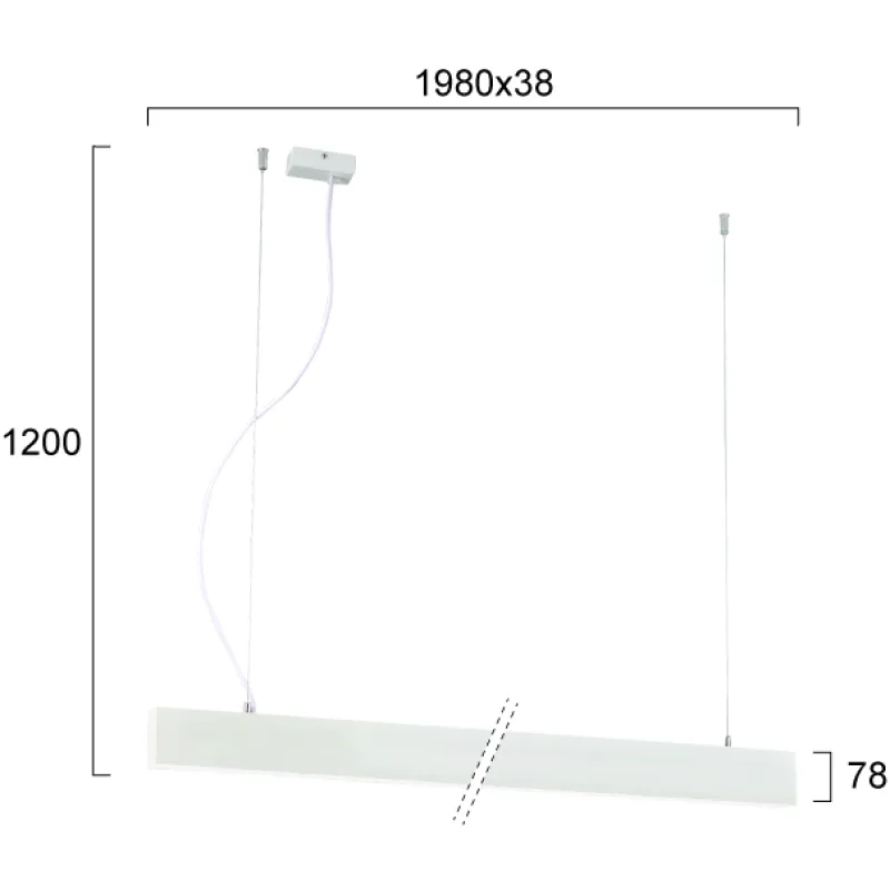 Suspensie Liniara CIBA 3916-00198-3-W-M-D3 Viokef LED, Alb, Grecia