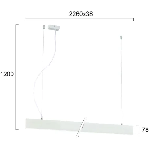 Suspensie Liniara CIBA 3916-00226-3-W-M-D3 Viokef LED, Alb, Grecia