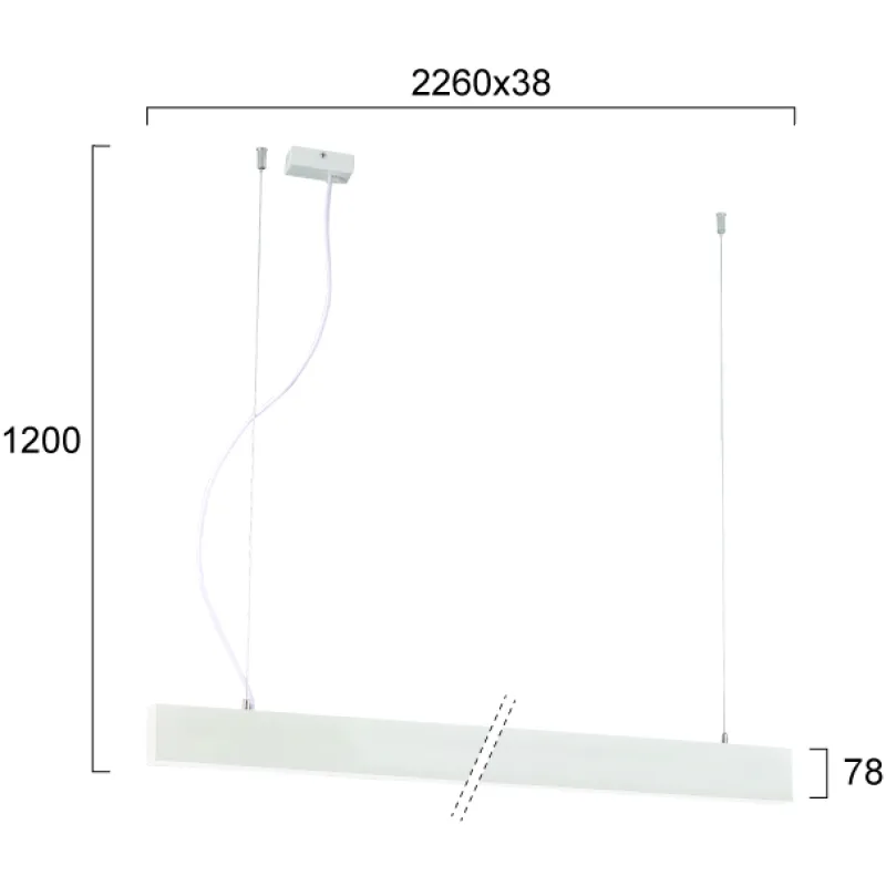 Suspensie Liniara CIBA 3916-00226-3-W-P-D3 Viokef LED, Alb, Grecia