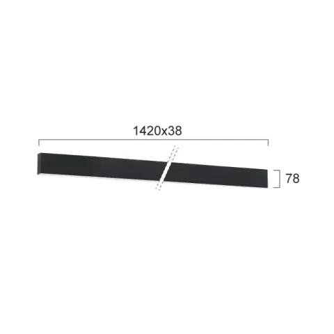 Plafoniera Liniara CIBA 3916-01142-4-B-P-N Viokef LED, Negru, Grecia