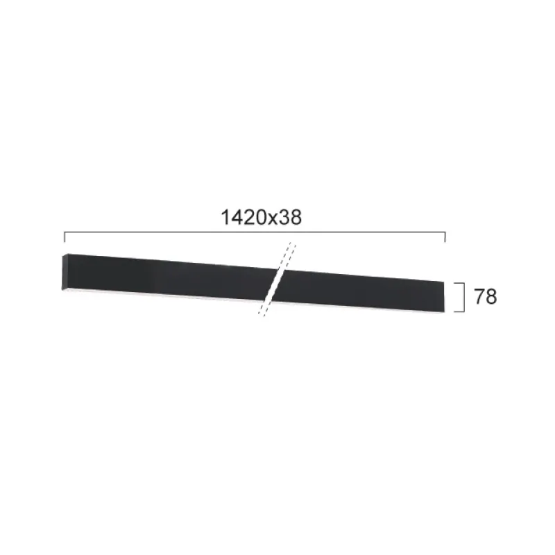 Plafoniera Liniara CIBA 3916-01142-4-B-P-N Viokef LED, Negru, Grecia