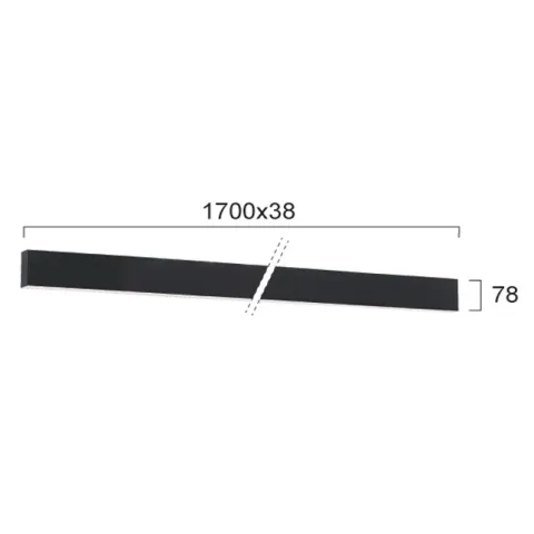 Plafoniera Liniara CIBA 3916-01170-4-B-M-N Viokef LED, Negru, Grecia