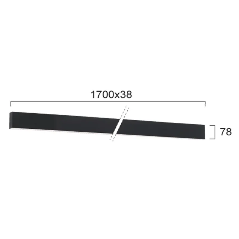Plafoniera Liniara CIBA 3916-01170-4-B-M-N Viokef LED, Negru, Grecia