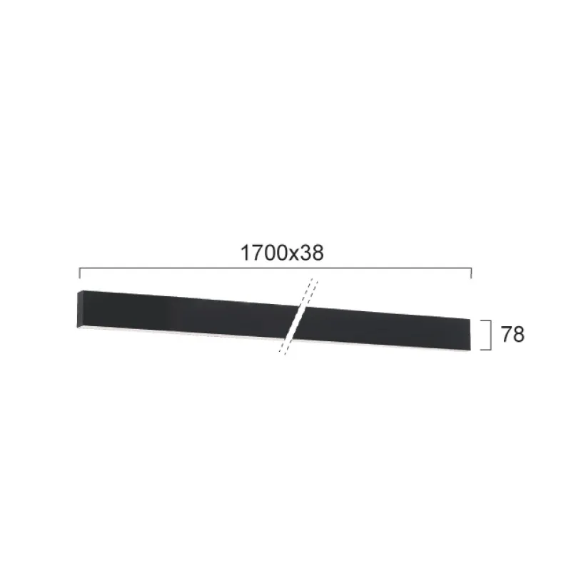Plafoniera Liniara CIBA 3916-01170-4-B-P-D4 Viokef LED, Negru, Grecia