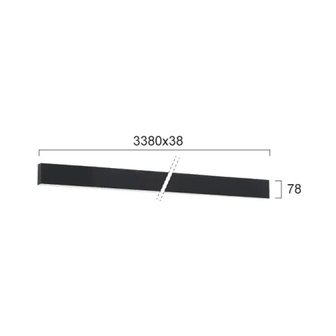 Plafoniera Liniara CIBA 3916-01338-4-B-P-N Viokef LED, Negru, Grecia