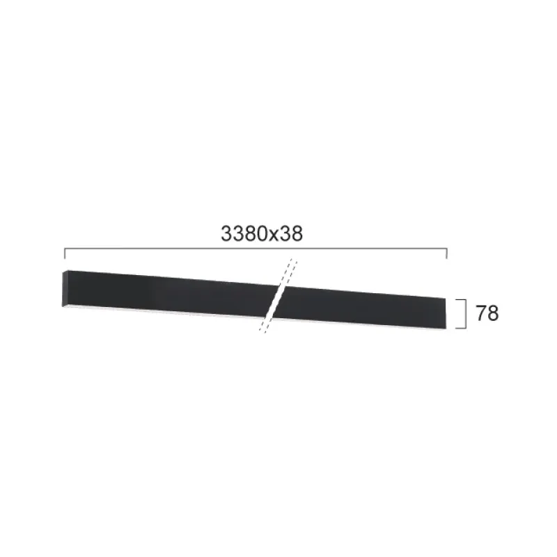 Plafoniera Liniara CIBA 3916-01338-4-B-P-N Viokef LED, Negru, Grecia