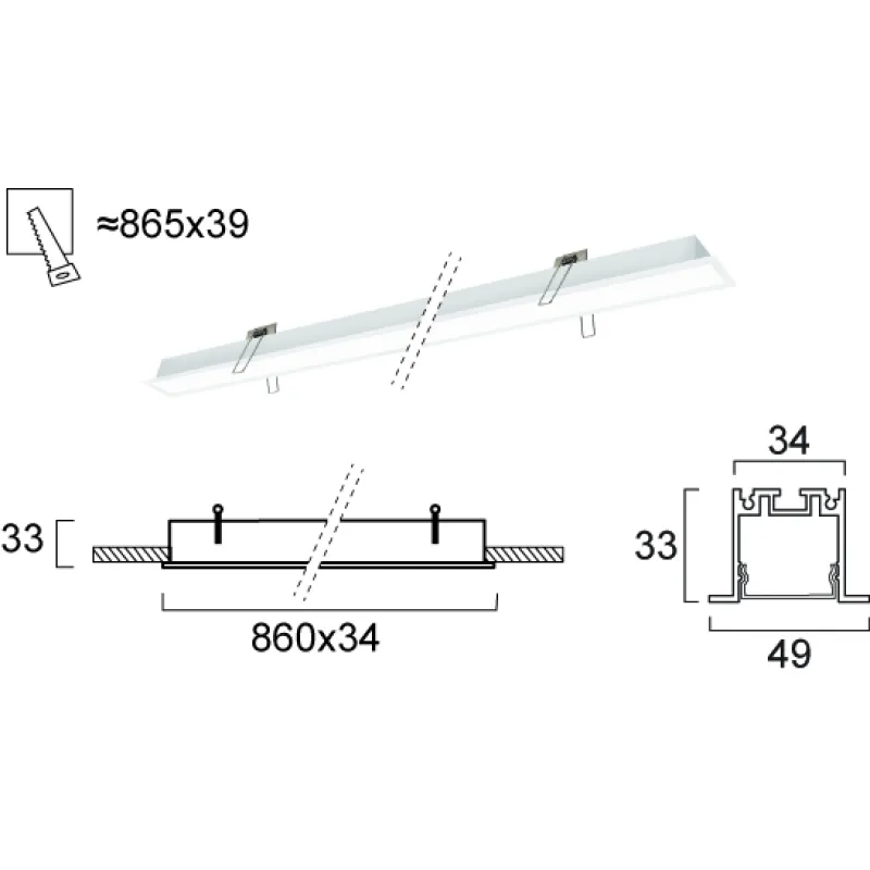 Plafoniera Incastrata SASA 3917-03086-3-W-P-N Viokef LED, Alb, Grecia