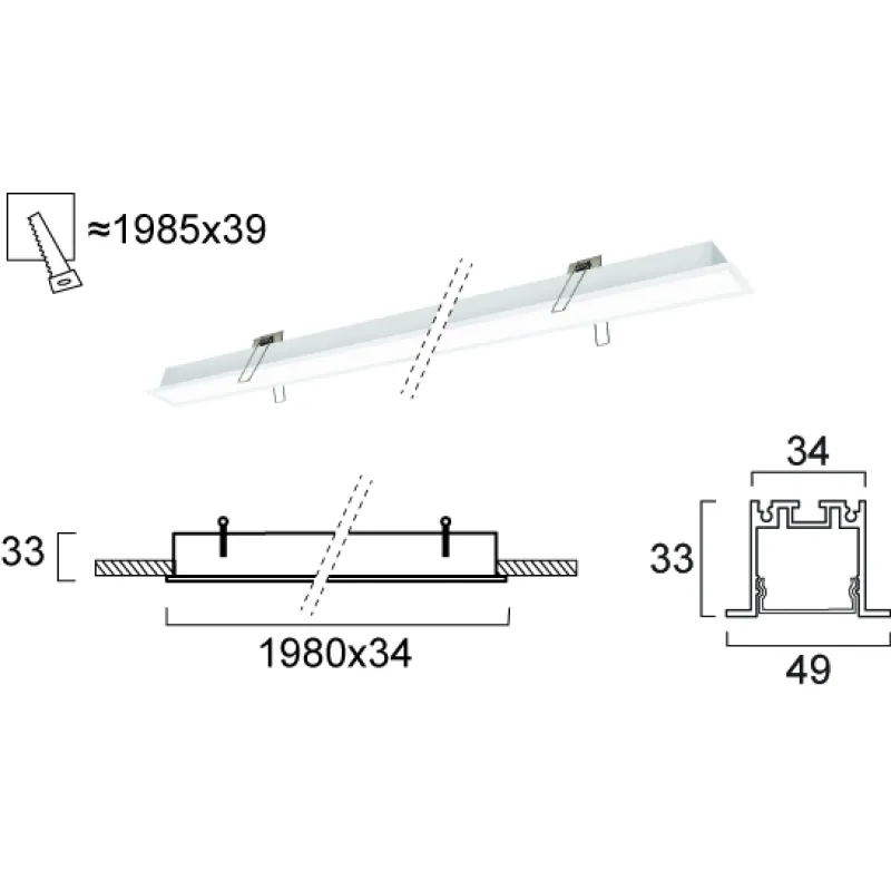 Plafoniera Incastrata SASA 3917-03198-4-W-P-D4 Viokef LED, Alb, Grecia