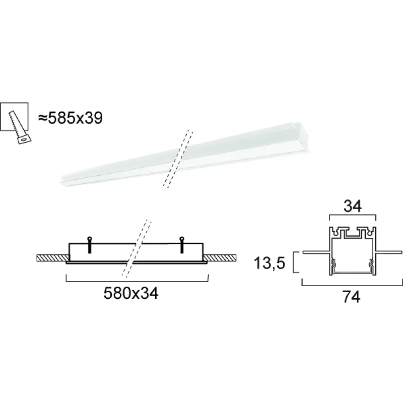 Plafoniera Incastrata SASA 3917-04058-4-W-P-N Viokef LED, Alb, Grecia