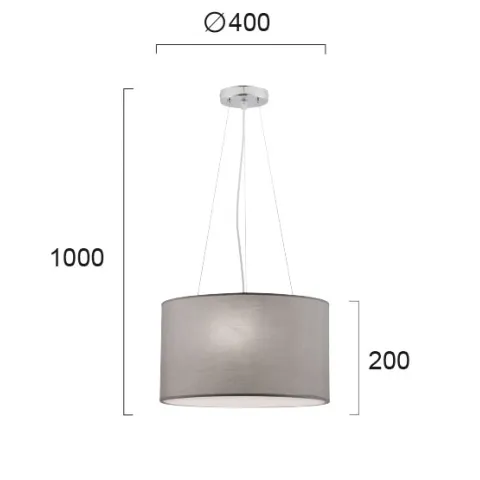 Suspensie BRISTOL 4114400 Viokef E27, Gri, Grecia
