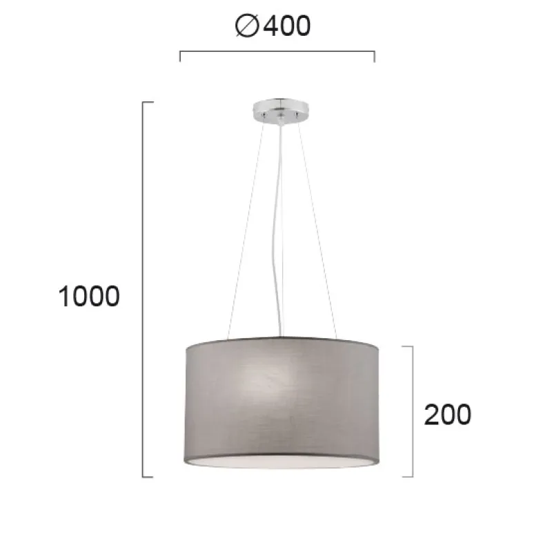 Suspensie BRISTOL 4114400 Viokef E27, Gri, Grecia