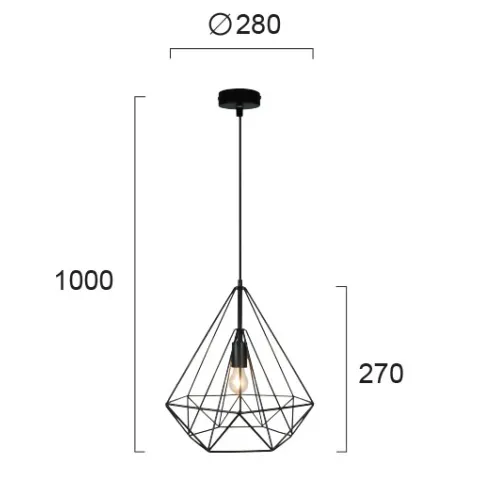 Pendul UNICA 4114801 Viokef E27, Negru, Grecia
