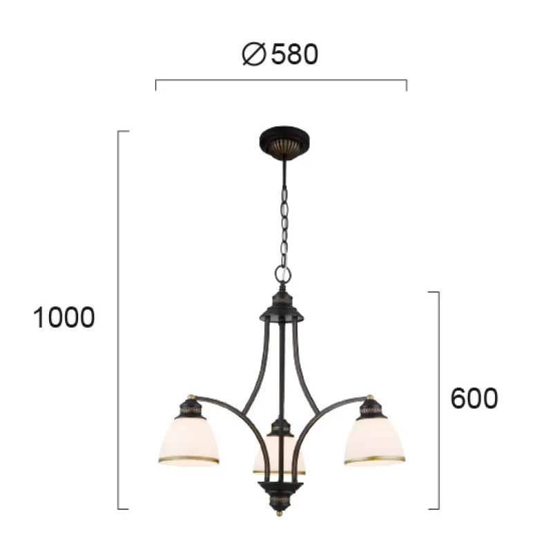 Candelabru CLAIR 4133600 Viokef E27, Alb, Grecia