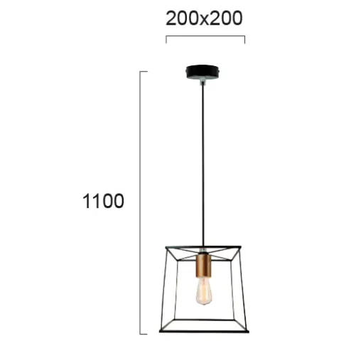 Pendul AGATHA 4138600 Viokef E27, Negru, Grecia