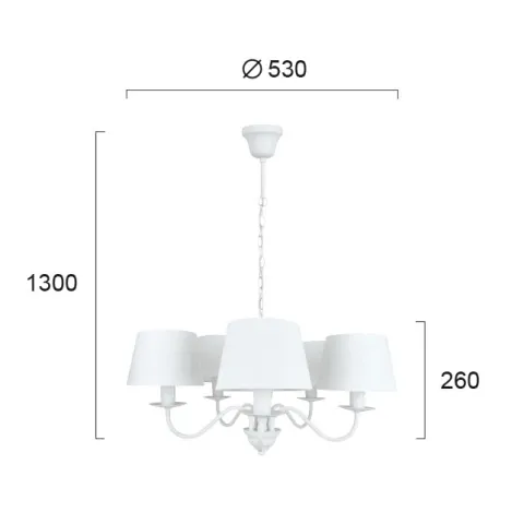 Candelabru REANNA 4138800 Viokef E14, Alb, Grecia