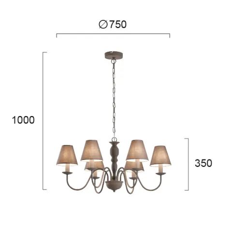 Candelabru FATIMA 4163600 Viokef E14, Gri, Grecia